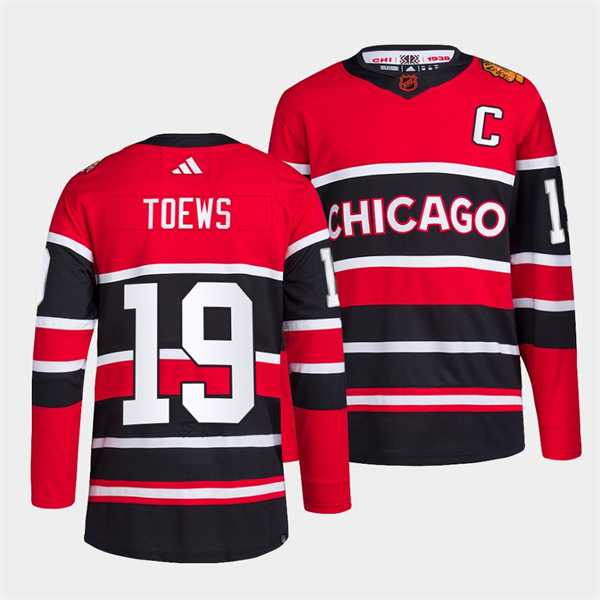 Men's Chicago Blackhawks #19 Jonathan Toews Red Black 2022 Reverse Retro Stitched Jersey Dzhi,We sell and wholesale Men's Chicago Blackhawks #19 Jonathan Toews Red Black 2022 Reverse Retro Stitched Jersey Dzhi on line form chian!